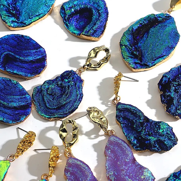 ◾️Volcanic Rock Earring (Pink) - Picture 3 of 5